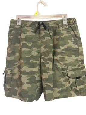 Boy’s Camouflage Cargo Shorts - Olive Camo